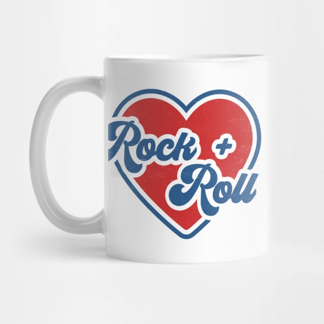 I Love Rock and Roll: Red Heart with Groovy Blue Text for Music Lovers by TwistedCharm